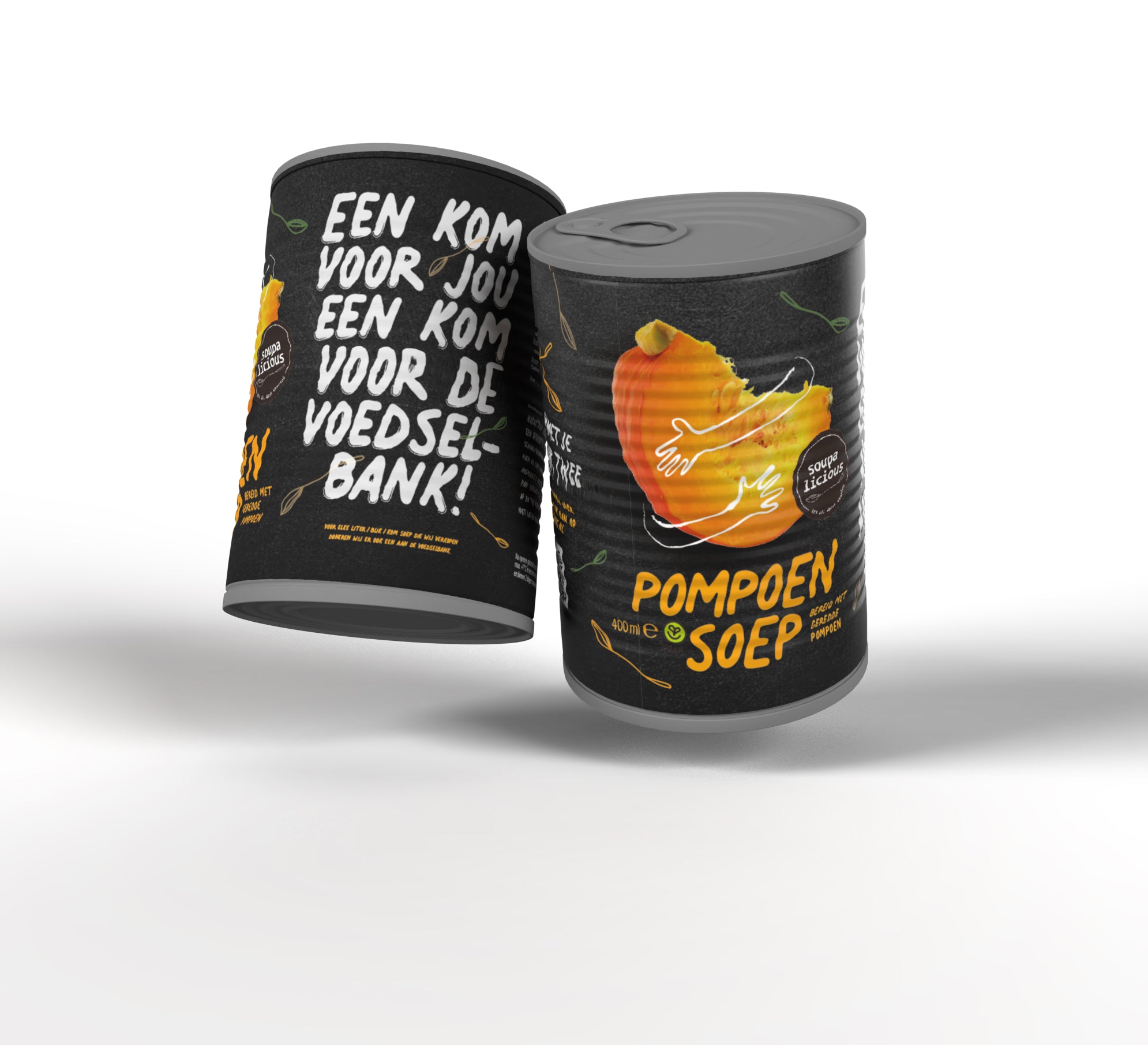 Pompoensoep - 1 tray voor jou (12x 400ml) + 1 tray voor de voedselbank (12x400ml)